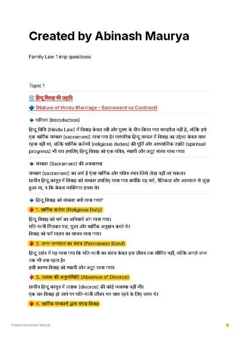 Family Law 1: Key Questions on Hindu Marriage & Muslim Law - Studocu