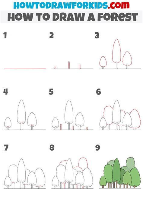 How To Draw A Forest Step By Step Tutorial