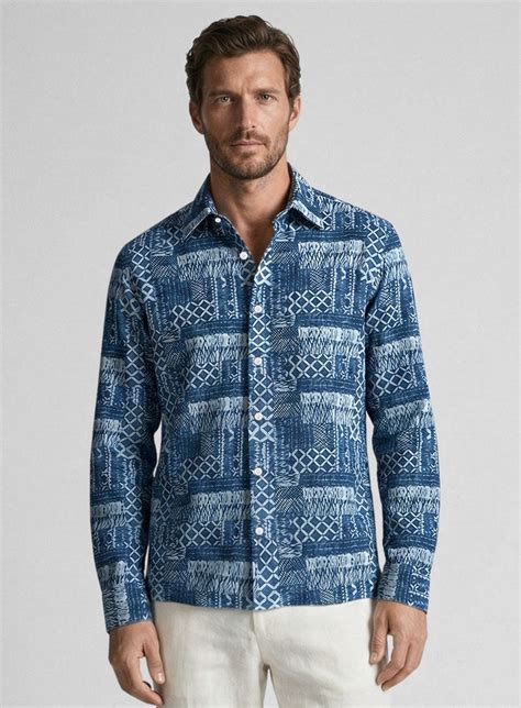 Indigo Bandana Cotton Shirt – StudioSuits