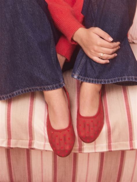 Buy Red Forever Comfort® Mesh Heart Ballet Flats from Next India