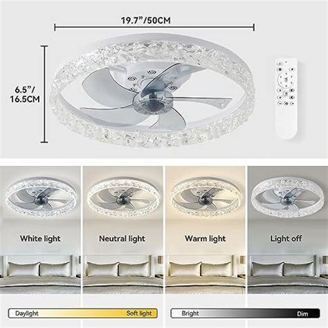 Modern Ceiling Fans With Lights Dimmable Low Profile Ceiling Dx White Ebay