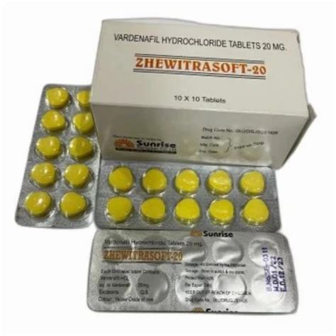 20mg Zhewitrasoft Vardenafil Tablets at ₹ 55/strip | Levitra Tablet in ...