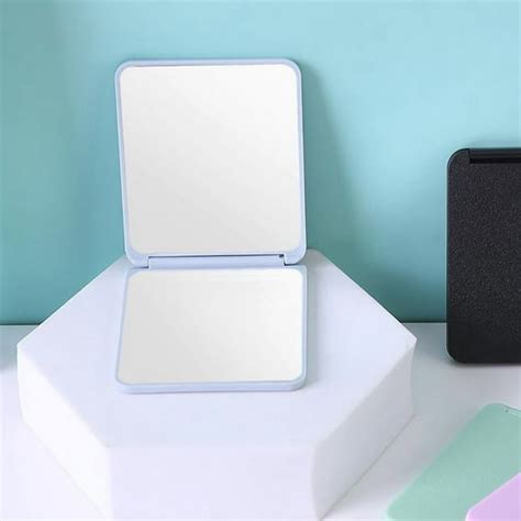 1PC Blue Pink Foldable Double Sided Portable Mini Pocket Mirror Compact ...