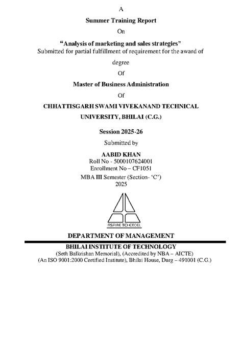 MBA 2025 Summer Training Report: Marketing & Sales Strategies Analysis ...