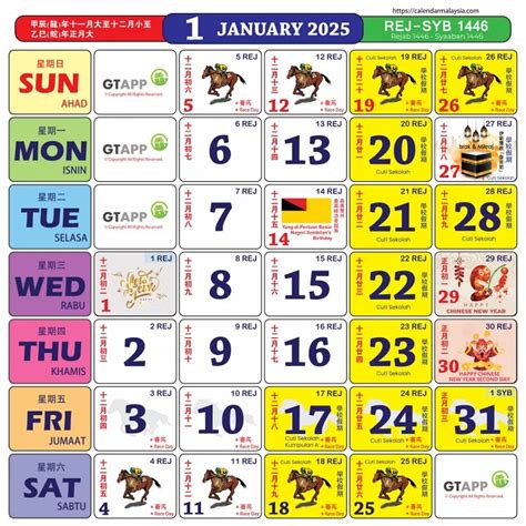 Kalendar Kuda 2025 Malaysia