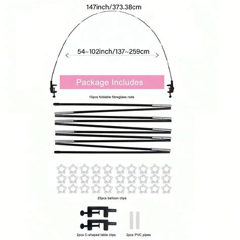 Set Kit De Arco De Globos Para Mesa Con Soporte De Arco De Globos Ajustable Para Diferentes