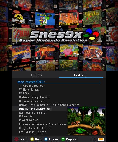 [Scena 3DS] Rilasciato Snes9x 3DS v1.60.2: fix freeze, ritorna fast ...