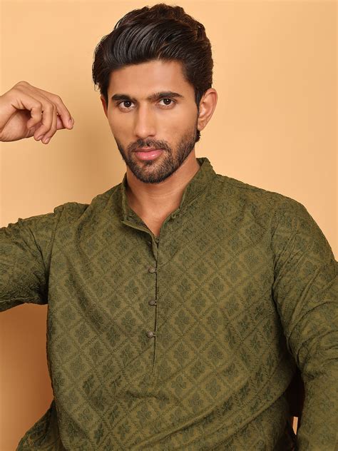 Embroidered Cotton Kurtas For Men
