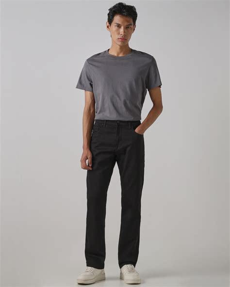 Buy Jet Black Relaxed Straight Fit Originals Stretch Jeans Online at ...