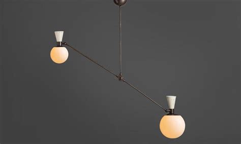 Buy Mid-century Modern Brass Brass & Opaline Counterbalance Lamp ...