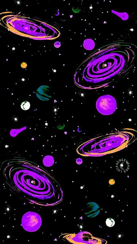 Outer Planets In Purple And Green