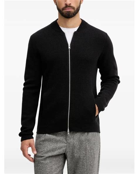 Lindberg Zip Cardigan in Black for Men | Lyst