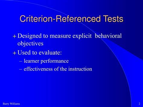 Criterion Referenced Assessment - All For One