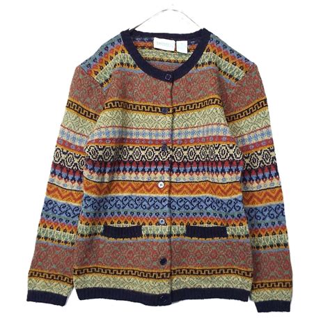 【アメリカ古着】【1990年代ヴィンテージ】90's 香港製 Just CLOTHES ジャストクローズ ボタン留め フェアアイル柄 長袖 ...