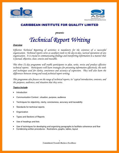 5+ Technical Report Writing Examples to Download - One For All
