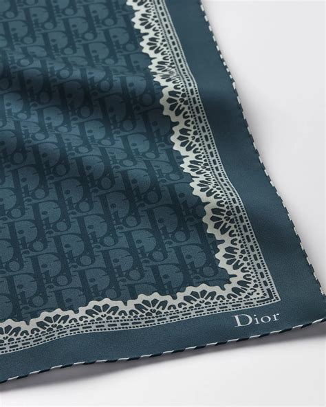 Dior Médaillon 70 Square Scarf Navy Blue and White Silk Twill | DIOR IN