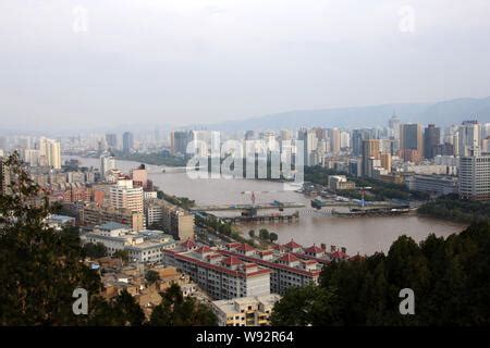 The Yellow River banks in Lanzhou show vibrant greenery during spring ...