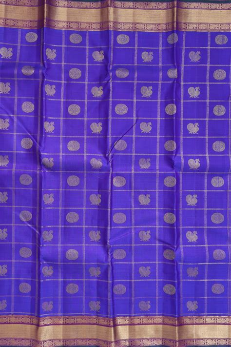 Bailu Silk Saree In Navy Blue With Zari Border