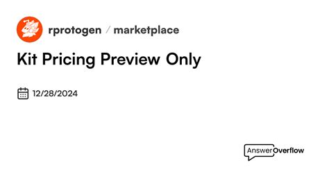 Kit Pricing Preview Only - r/protogen