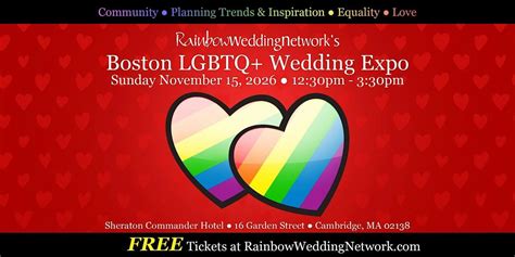 Boston LGBTQ+ Wedding Expo, Sheraton Commander Hotel, Cambridge, 15 ...