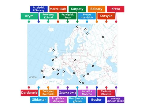 mapa konturowa - Europa cz. 1. - Rysunek z opisami