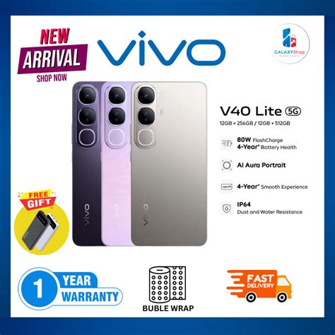 Vivo V40 Lite 5G 256GB ROM 8GB RAM 1 Year Vivo Malaysia Warranty