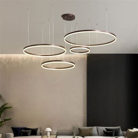 Aluminum Circular Led Pendant Lamp Simplicity Led Chandelier Light