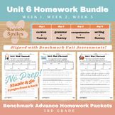3rd Grade Benchmark Advance Homework Packets- Unit 6 BUNDLE!! by Sanich ...