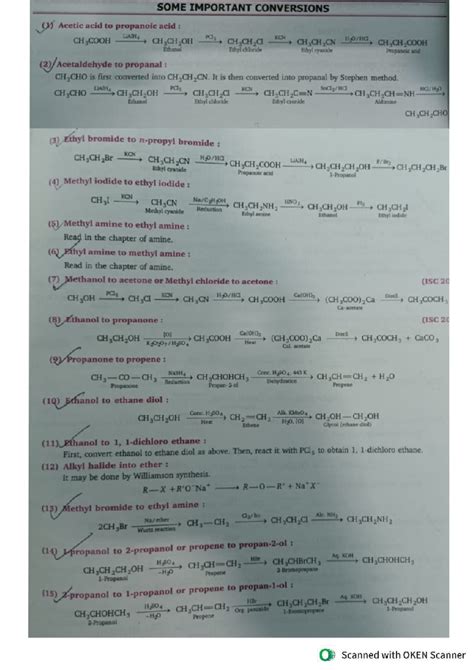 Important Conversions in Organic Chemistry (CHEM 101) - Studocu