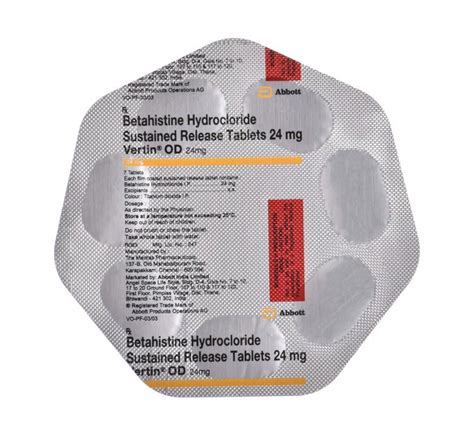 VERTIN OD 24 TAB 7'S - Medehub