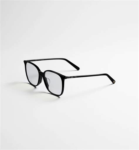 MiniCD S1F Black Square Glasses with Blue Light Filter | DIOR