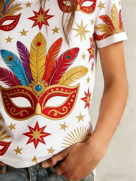 Carnival Mardi Gras Women's T Shirt Tee Top Graphic Stylish Classic ...