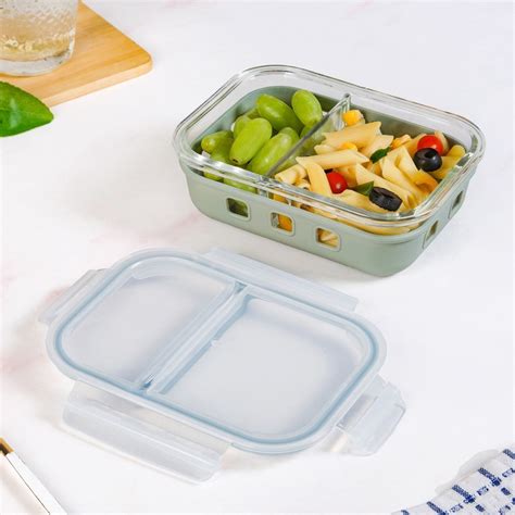 Gripso Dual Compartment Food Container 600ml Sage Green Online ...