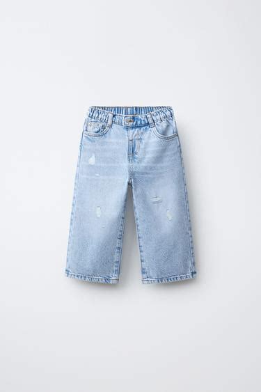 WIDE-LEG JEANS WITH HEART BUTTON - Light blue | ZARA India