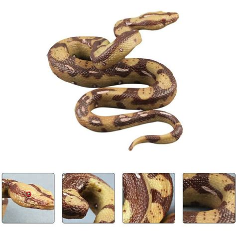 Realistic Fake Snakes Toy Soft Rubber Snake Figure Garden Snake