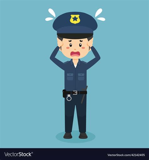 Stock Confused Police Man Royalty Free Vector Image