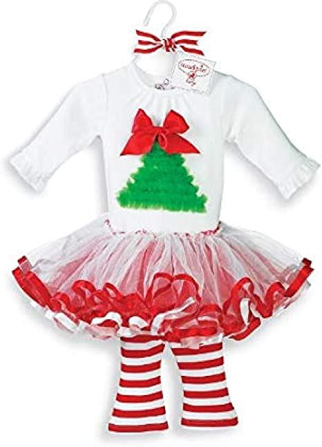 Mud Pie Baby Girls Holiday Christmas Tutu Dress Set Size 12