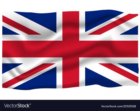 Great Britain Flag Uk Flag On A Metallic Pole Official Flag Of Great