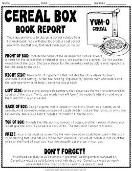Maybe you would like to learn more about one of these? Cereal Box Book Report: Directions, Rubric & Example ...