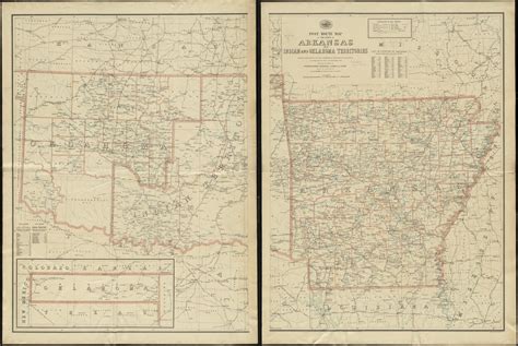 Post Route Map Of The State Of Arkansas And Of Indian And Oklahoma