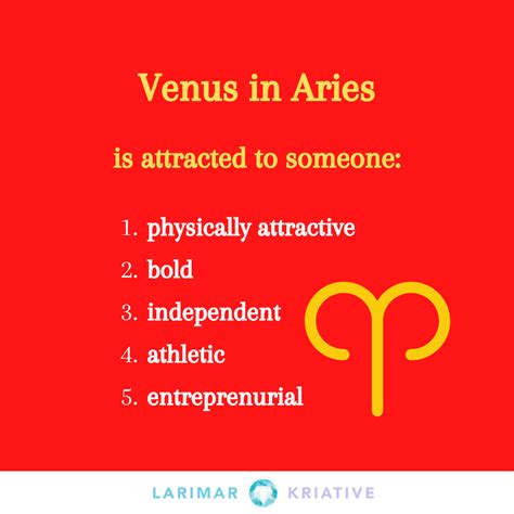 Aries Love Venus In Aries In The Birth Chart — Larimar Kriative