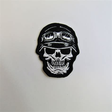 Skull Patchesbiker Patches Skull Sew On Patches Etsy