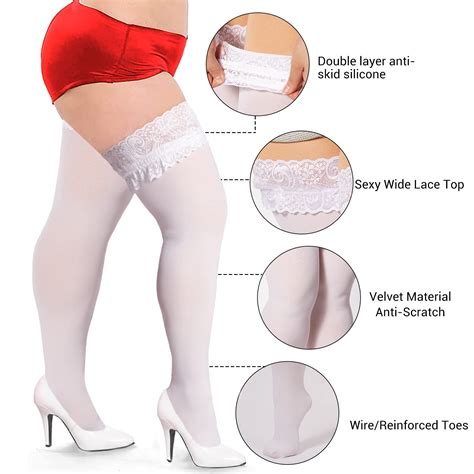 55d Semi Sheer Silicone Lace Stay Up Thigh Highs Pantyhose丨moon Wood
