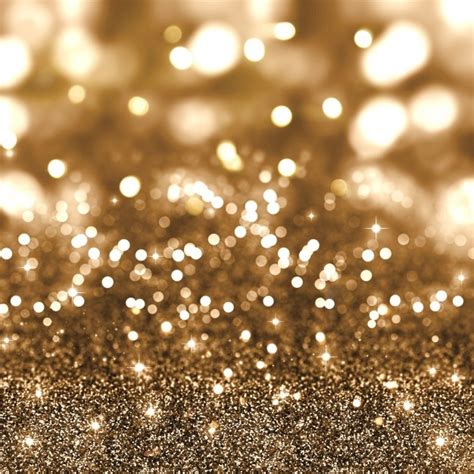 Golden Christmas Glitter Background With Stars And Bokeh Lights Photo