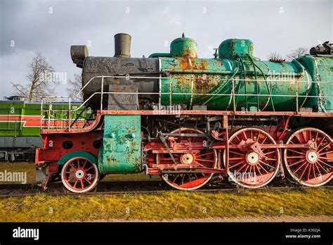 Old Vintage Steam Locomotive From Xx Century Russian Empire And Ussr