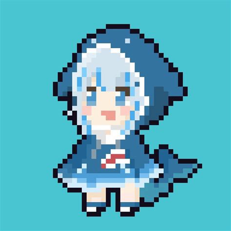 Cute Chibi Anime Pixel Art Grid Doce Espera Doce