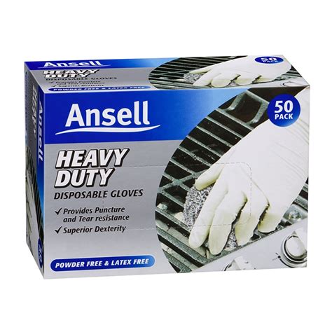 Ansell Heavy Duty Disposable Nitrile Gloves 50 Pack Bunnings Warehouse