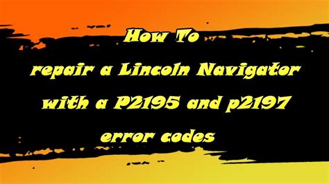 How To Fix Missfire Error Code P2195 P2197 Youtube