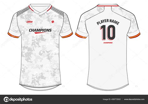 Sports Jersey Shirt Design Concept Vector Template Spain Football