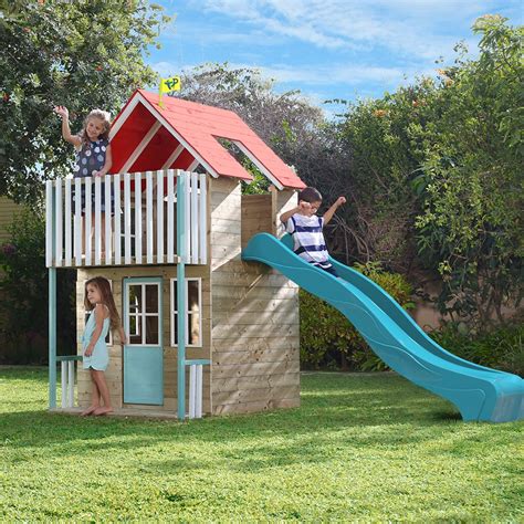Playhouses improve imagination, promote physical activities and inculcate social skills. Tp Toys Padstow Painted Wooden Playhouse & Slide - Tp Toys ...